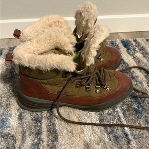 Faux Fur Lined Brown Winter Boots